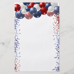 Wedding Menu Patriotic Red White Blue Budget Flyer 