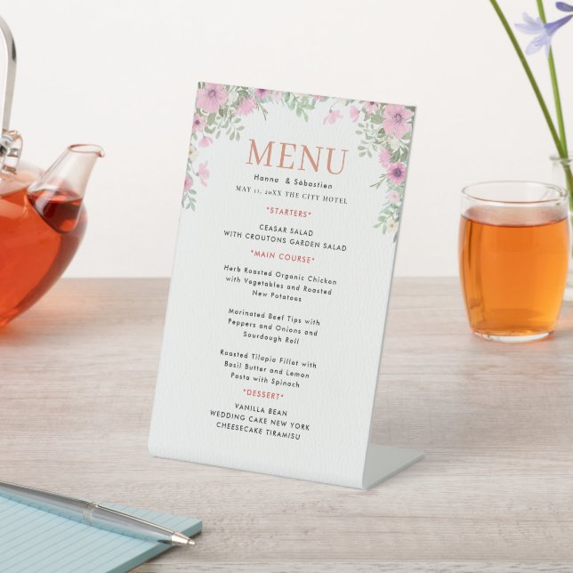 Wedding Menu Pedestal Sign (In SItu)