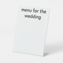 wedding menu