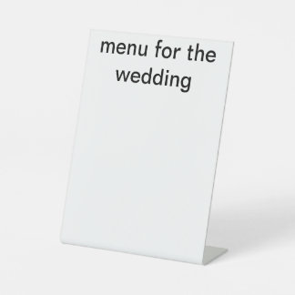 wedding menu pedestal sign