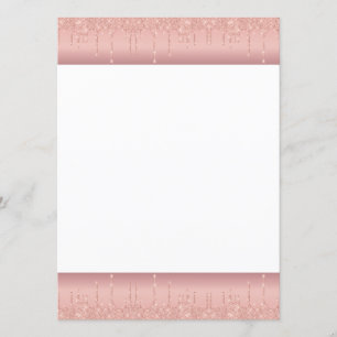 Wedding Menu Rose Gold Blush Glitter Sparkle Drips