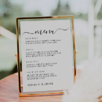 Wedding Menu Sign, Printable Wedding Menu