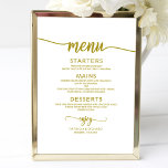 Wedding Menu Sign Rustic Chic Gold Calligraphy<br><div class="desc">A simple chic calligraphy wedding menu sign. I do offer a free customization service,  if you have any questions or special requests,  please feel free to contact me.</div>