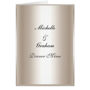 Wedding Menu Silver Cards