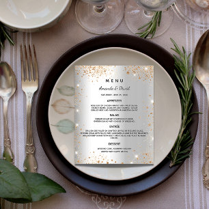 Wedding Menu silver gold glitter sparkles Flyer