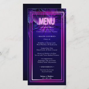 WEDDING MENU Stunning Neon Tropical Foliage