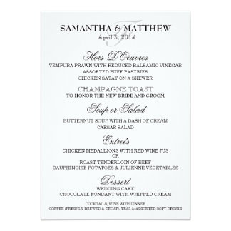Wedding menu template PERSONALIZE Card