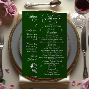 Wedding Menu & Thank You - Emerald