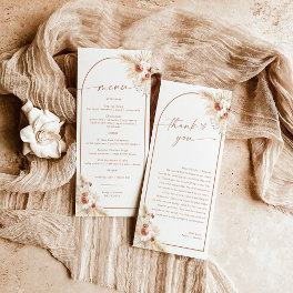 Wedding Menu + Thank You Note | Boho Napkin Note