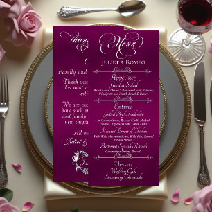 Wedding Menu & Thank You - Plum
