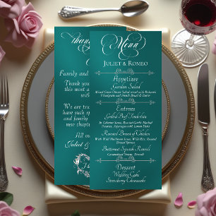Wedding Menu & Thank You - Teal
