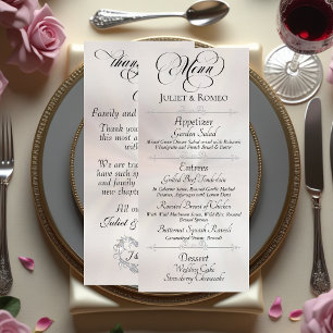 Wedding Menu & Thank You - White Pearl