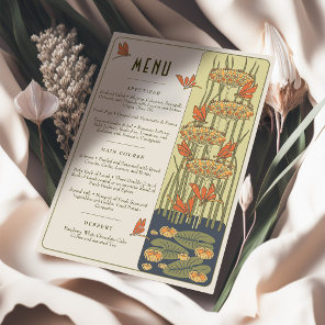 Wedding Menu Victorian Dreams Dragonflies Invitation