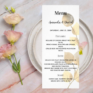 Wedding menu white golden eucalyptus