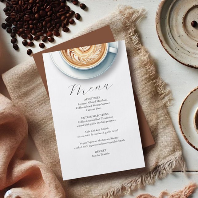 Wedding Menus Love is Brewing Budget Flyer (Love is brewing bridal shower theme coffee menu by Do Tell A Belle)