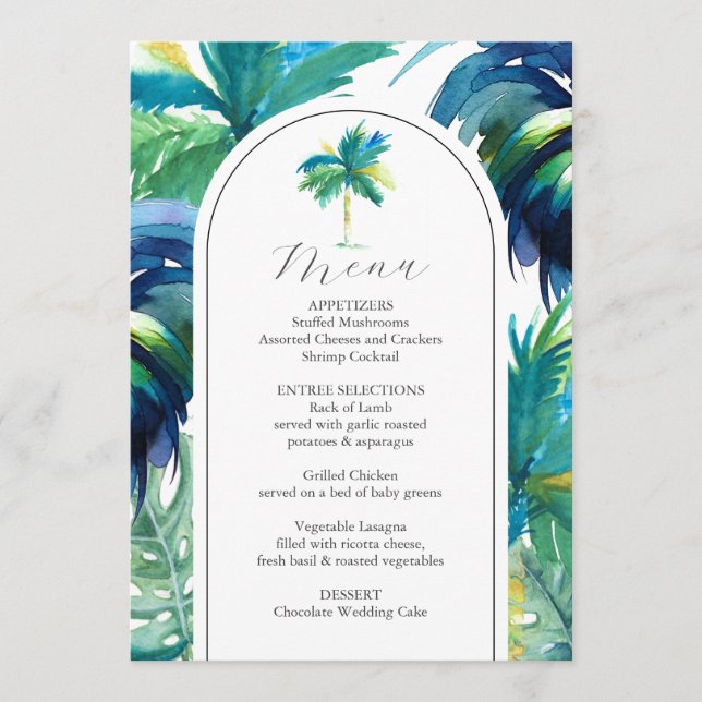 Wedding Menus Tropical Rooster Wedding (Front)