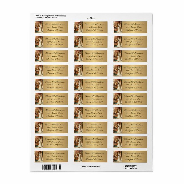 Wedding Metallic Elegant Gold Virgin Mary Joseph Label (Full Sheet)