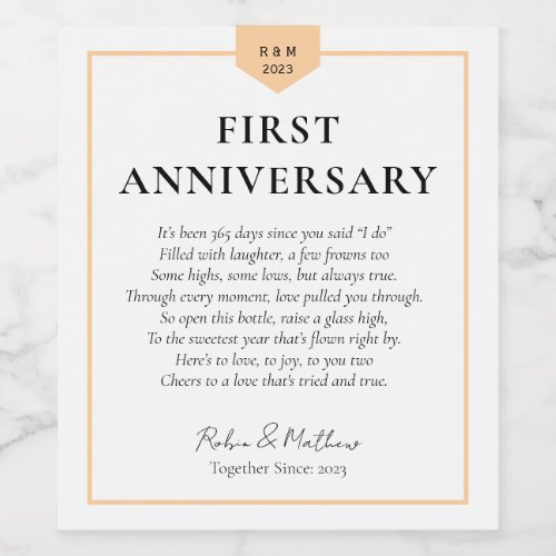 Wedding Milestone FIRST ANNIVERSARY