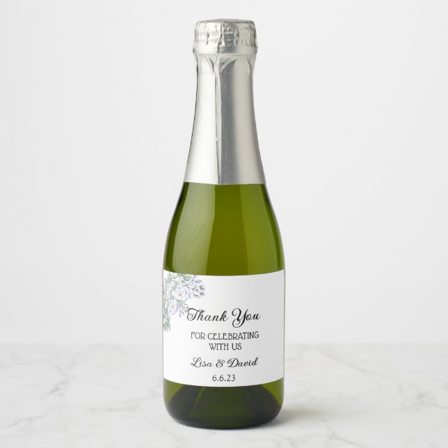 Wedding Mini Sparkling Wine Bottle Labels (Front)