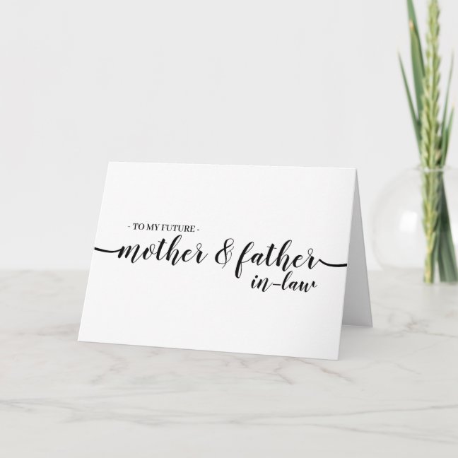 Wedding Minimal Simple Newly Parents Mother Father Card