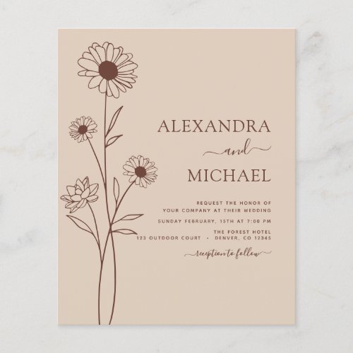 Wedding Minimalist Botanical Floral Line Art