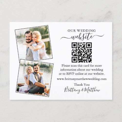 Wedding Minimalist Website 2 Photo Enclosure Card