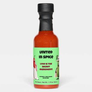 Wedding, mint color hot sauces