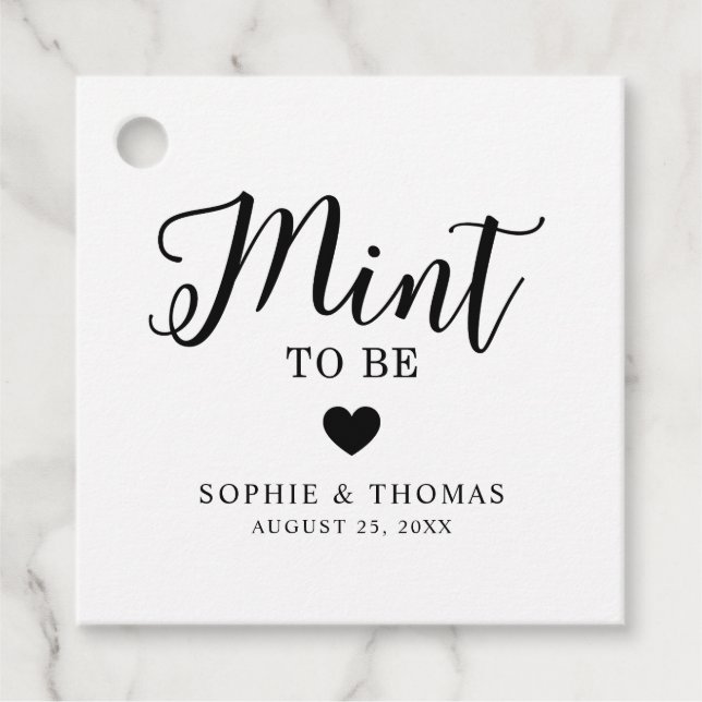 Wedding Mint to Be Favor Tag (Front)