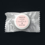 Wedding mint to be script heart wedding pink life saver® mints<br><div class="desc">Wedding mint to be script heart wedding thank you on pastel blush pink.</div>