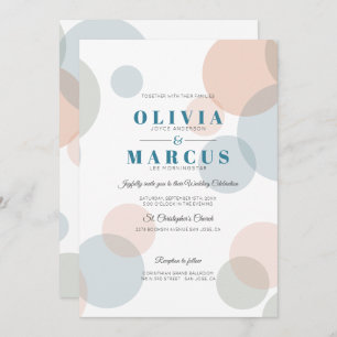 Wedding Modern Big Bold Confetti Dots Invitation