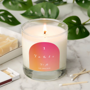 Wedding Modern Boho Arch Sunset Ombre Table Number Scented Candle