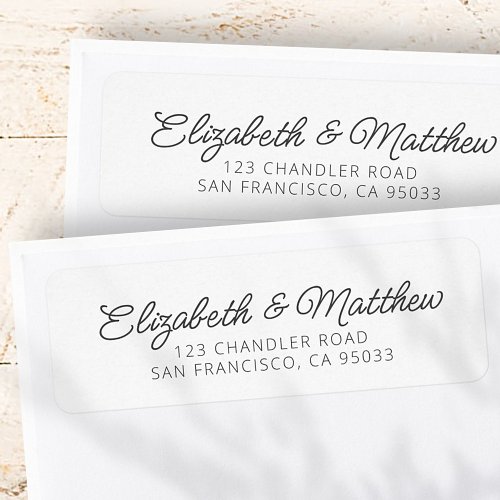 Wedding Modern Elegant Chic Script Return Address Label