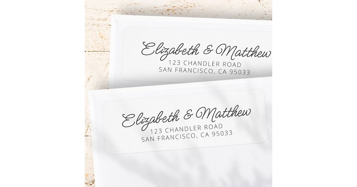Wedding Modern Elegant Chic Script Return Address Label | Zazzle