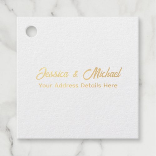 Wedding Modern Elegant Plain Simple Professional Foil Favor Tags