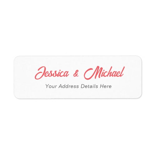 Wedding Modern Elegant Plain Simple Professional Label