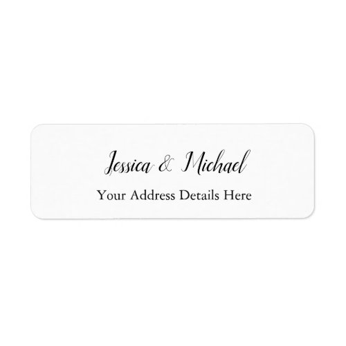 Wedding Modern Elegant Plain Simple Professional Label