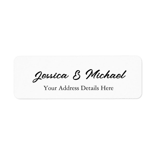 Wedding Modern Elegant Plain Simple Professional Label (Front)