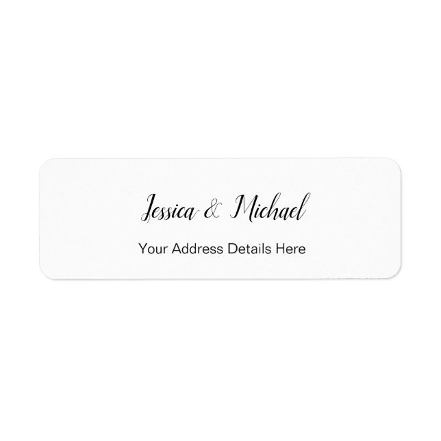 Wedding Modern Elegant Plain Simple Professional Label (Front)