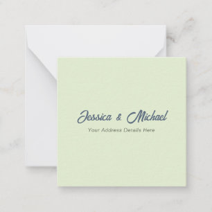 Wedding Modern Elegant Plain Simple Professional Note Card