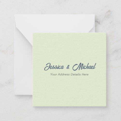 Wedding Modern Elegant Plain Simple Professional Note Card