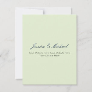 Wedding Modern Elegant Plain Simple Professional Note Card