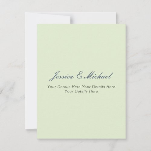 Wedding Modern Elegant Plain Simple Professional Note Card