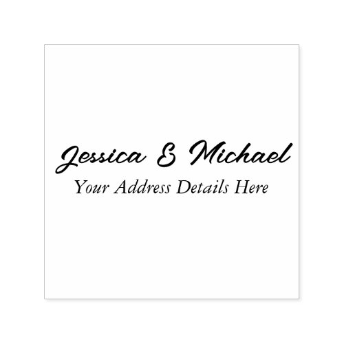 Wedding Modern Elegant Plain Simple Professional Self_inking Stamp