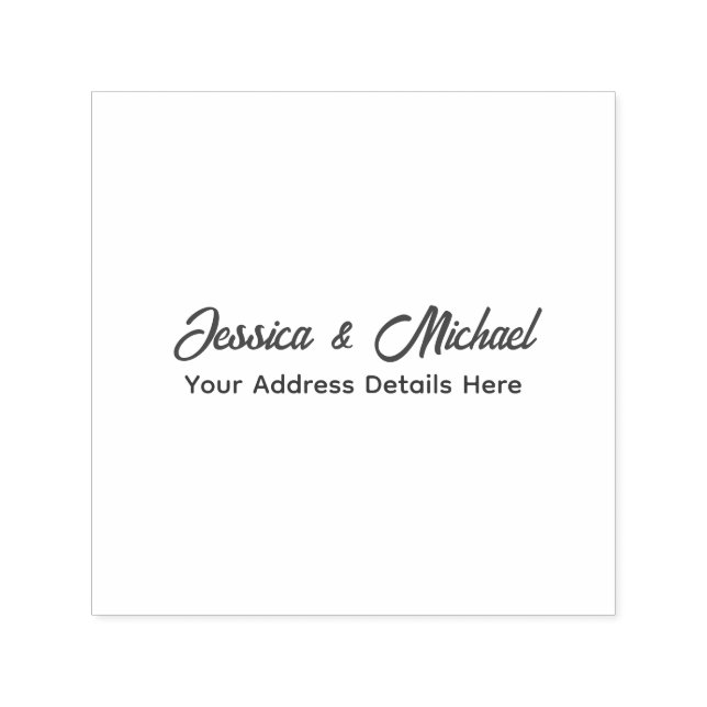 Wedding Modern Elegant Plain Simple Professional Self-inking Stamp (Design)