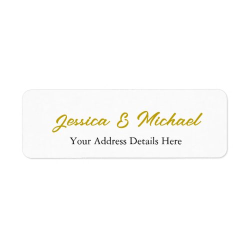 Wedding Modern Gold Color Elegant Plain Simple Label