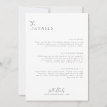 Wedding Modern Minimal Light and Airy Details Card
