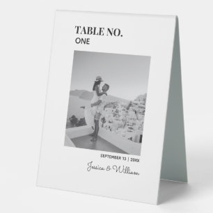 Wedding Modern Minimal Photo    Table Numbers  Table Tent