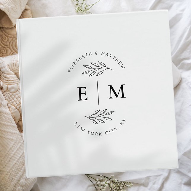Wedding Modern Minimalist Elegant Chic 3 Ring Binder (Creator Uploaded)