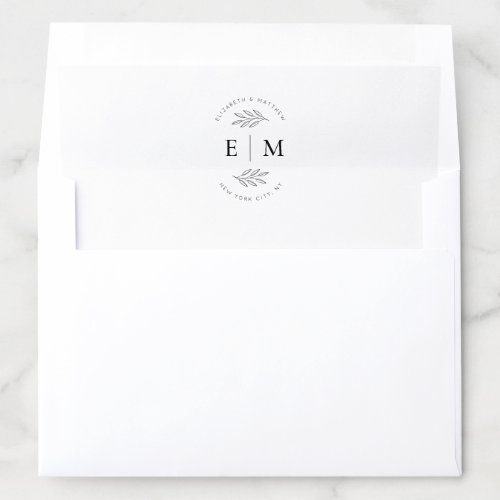 Wedding Modern Minimalist Elegant Chic Envelope Liner