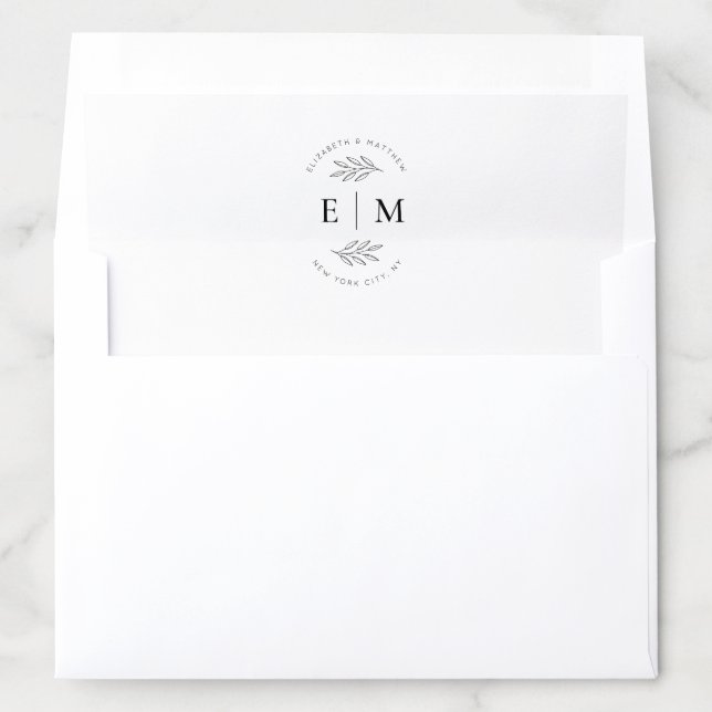 Wedding Modern Minimalist Elegant Chic Envelope Liner (In Envelope)